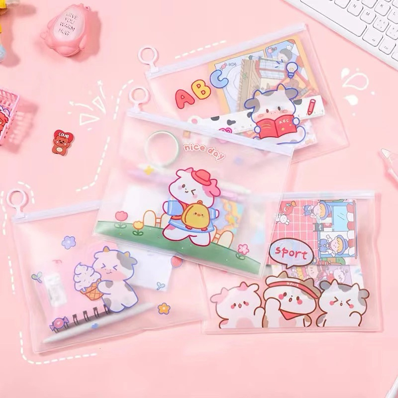 

Zipper Bag Transparan Wadah Serbaguna Tempat Pensil Pouch Kosmetik Travel