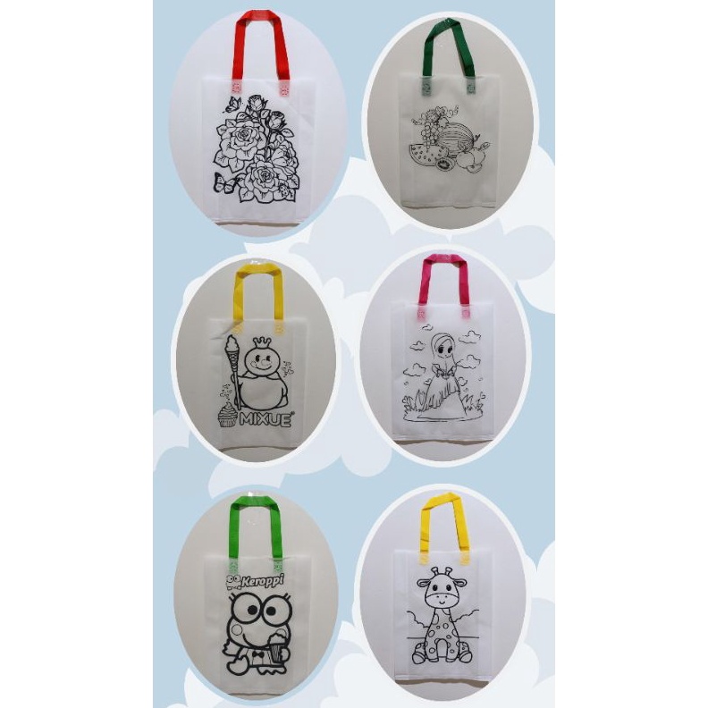 

LUSINAN 12 PCS Tas mewarnai 3x4x tas spunbond karakter