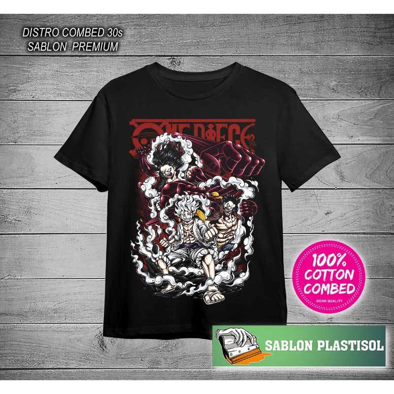 kaos anime / kaos luffy / kaos one piece / kaos luffy kanji jepang / kaos distro / kaos distro anime
