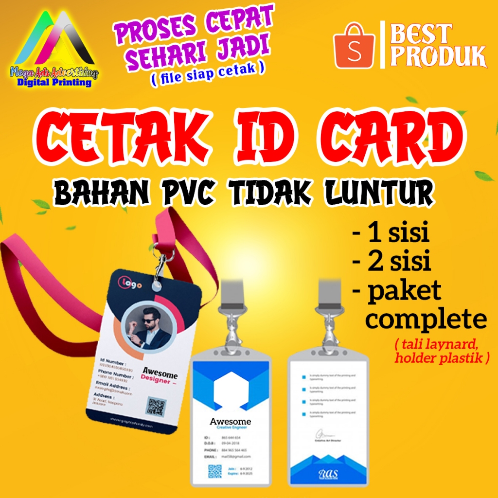 

CETAK ID CARD / NAME TAG / PVC CARD
