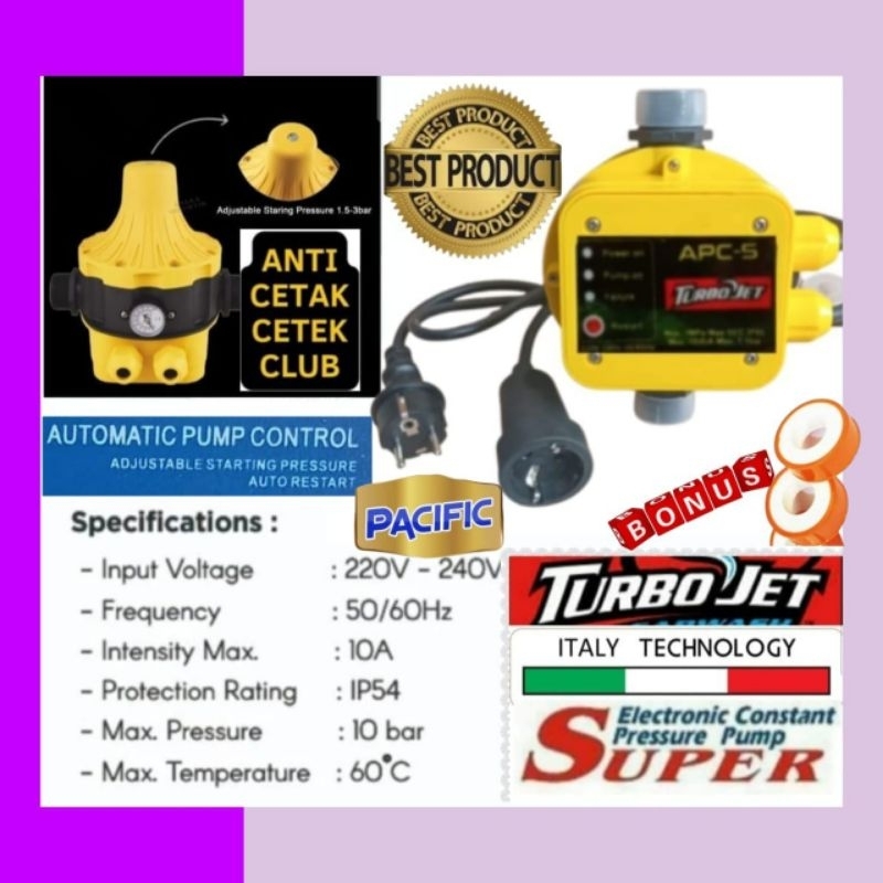 GARANSI Otomatis mesin pompa air shimizu jet 250 300 bit 400 semijet jet pump pen dorong jet 100 108