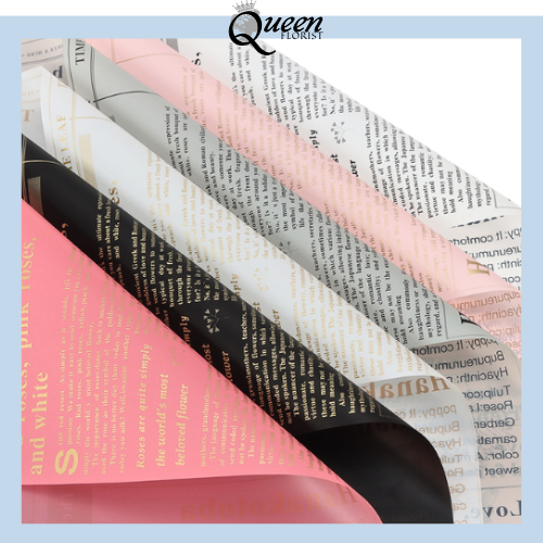 

Kertas Buket Bunga Cellophane Newspaper Flower Wrapping Paper Waterproof Motif Koran Ecer 6041