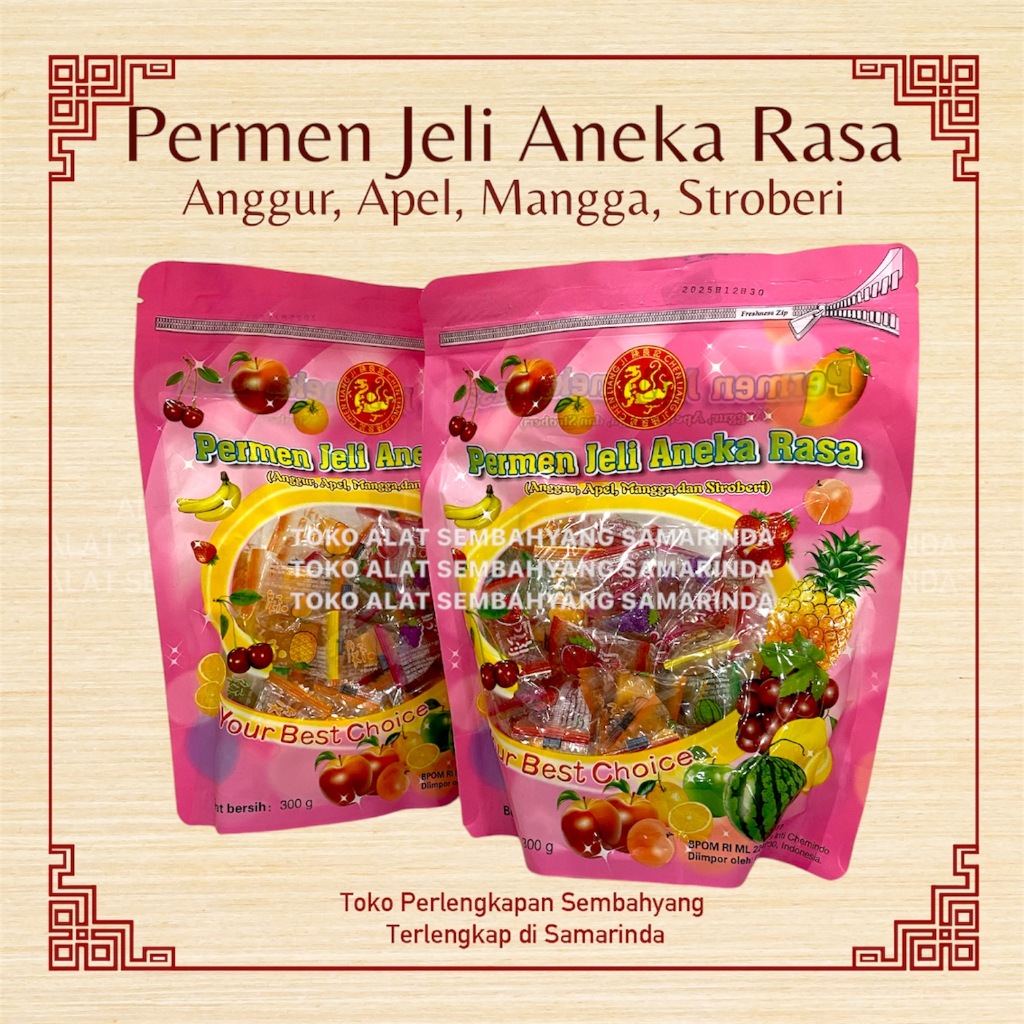 

Permen Jelly Aneka Rasa / Anggur Apel Mangga Stroberi / Jeli Buah / Chen Liang Ji