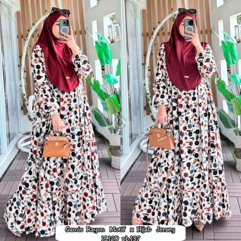 GAMIS LAVANYA SET BERGO RAYON PREMIUM GAMIS SET HIJAB VIRAL
