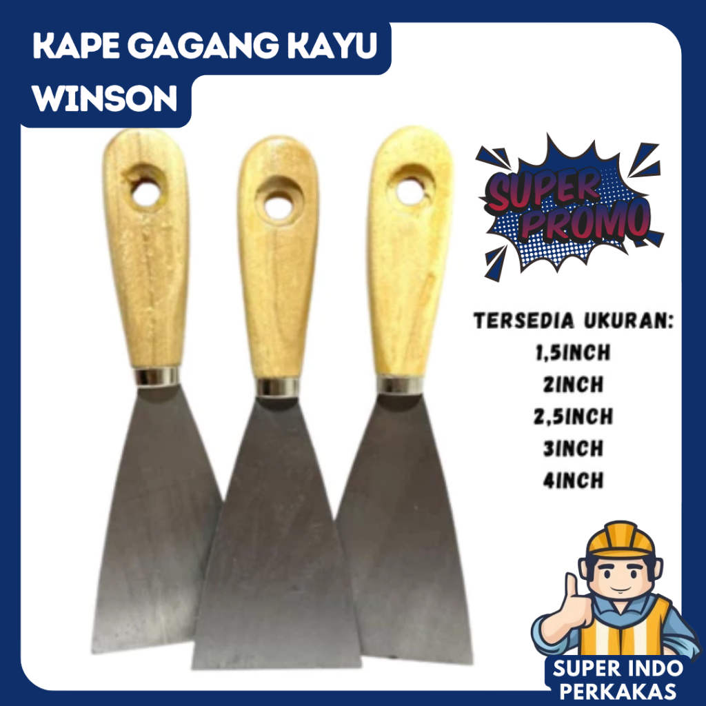 Kape stainles gagang kayu Alat pembersih car Scrap berbagai ukuran Skrap winson