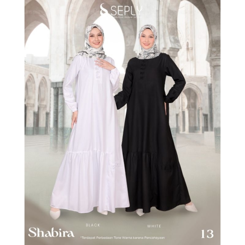 Gamis Seply Shabira 13/Shabira 13 Seply/Gamis Hitam/Gamis Putih Seply/Seply Shabira Series/Gamis Sep