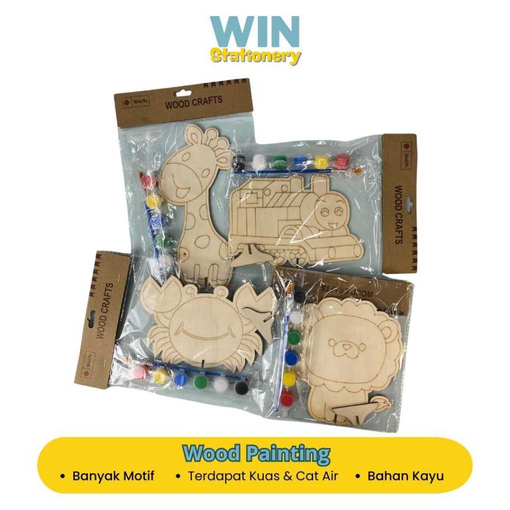 

DIY Wood Character Painting Papan Mewarnai Melukis Mainan Edukasi Anak Hampers Souvenir Kayu Karakter