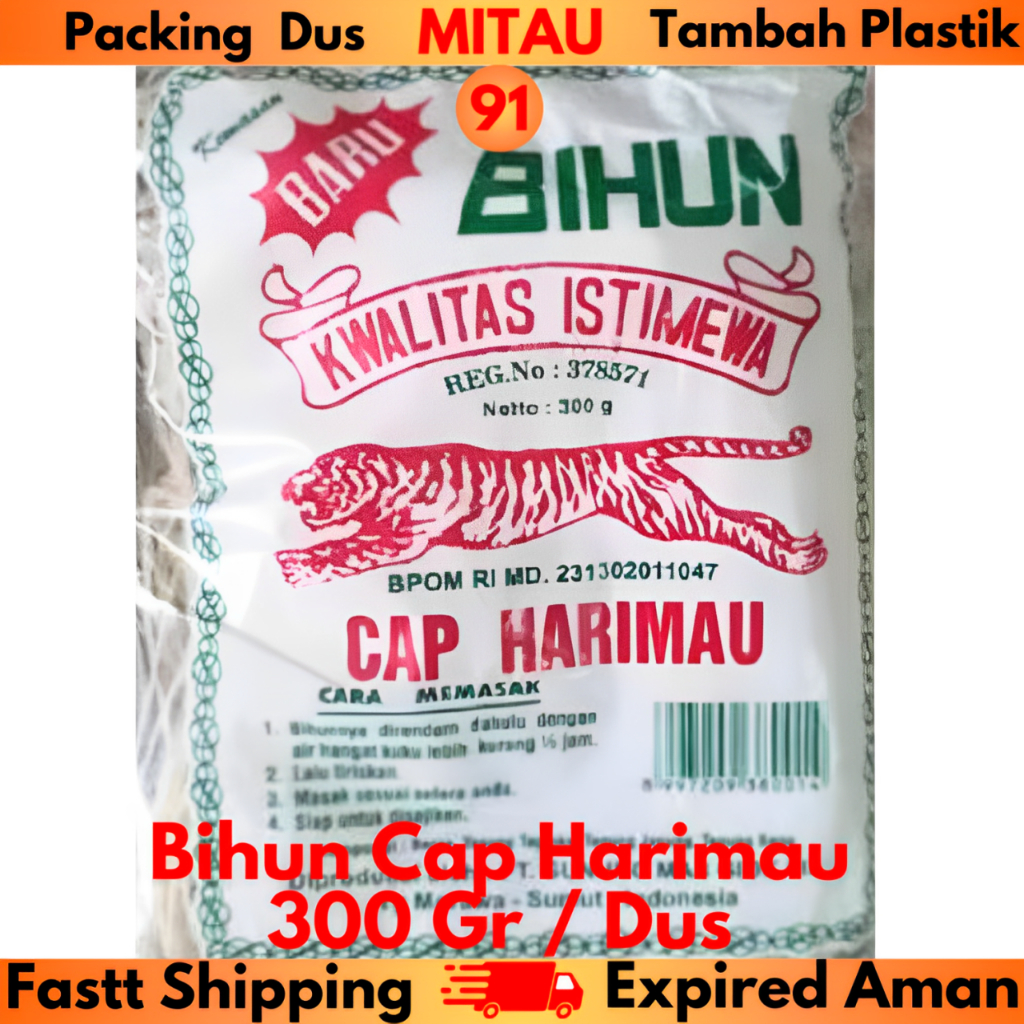 

Bihun Cap Harimau 300gr/Bungkus Packing Dus Beli 6 Bungkus Lebih Murah