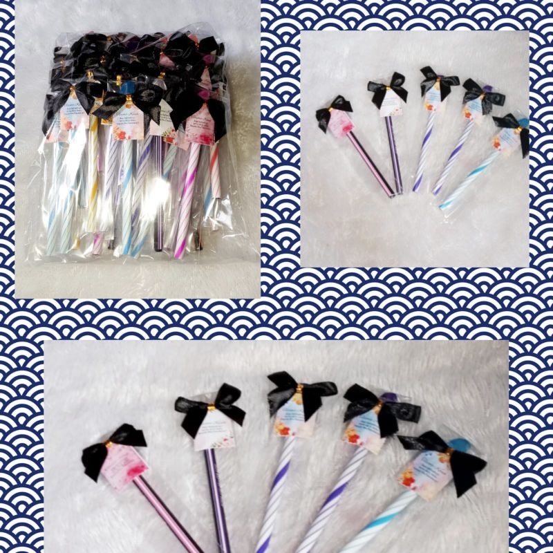 

Souvenir Pulpen Harga Satuan Suda Di kemas Plastik+Pita/Kartu Ucapan
