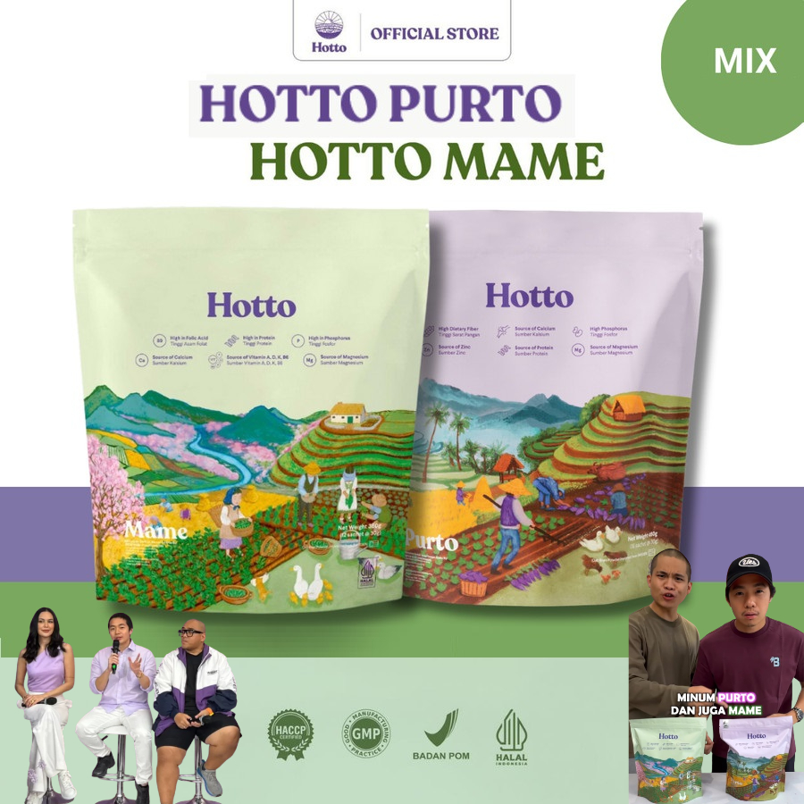 

Hotto Purto (Ubi Ungu) 1 Pouch + Hotto Mame (Edamame) 1 Pouch - Mix 28 Sachet