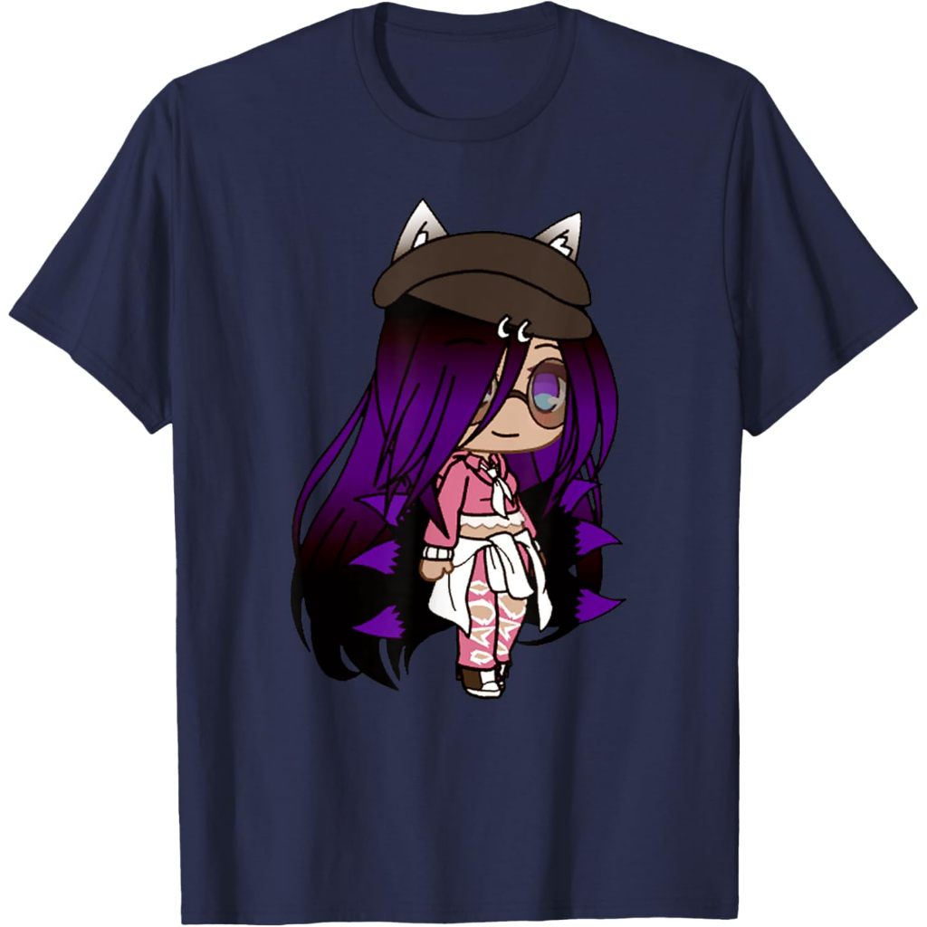 Kaos Anak Cute Chibi style Kawaii Anime Girl with Fox Ears and Tails T-Shirt Fashion Baju Atasan Ana