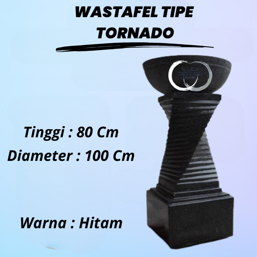 BAK AIR KAMAR MANDI | WASTAFEL PORTABLE TERAZZO | WASTAFEL TERASO MINIMALIS | TIPE TORNADO HITAM