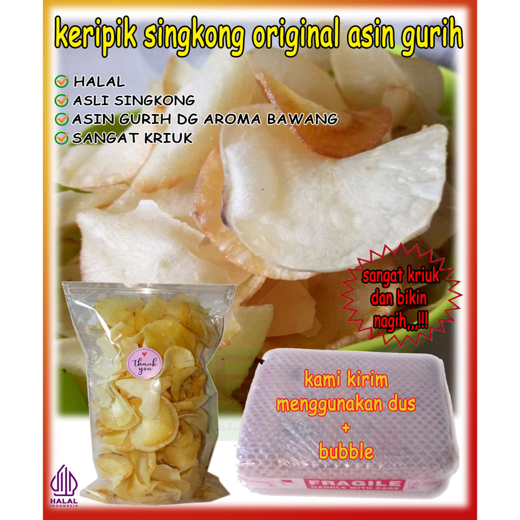 

Keripik Singkong Orignal Super kriuk kemasan 250 gram