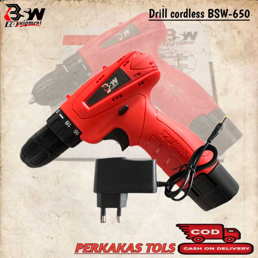 Mesin Bor Baterai Tangan/Cordless Drill Battery/Bor Cordless Power Drills Kit/98V Dengan 1 Baterai C