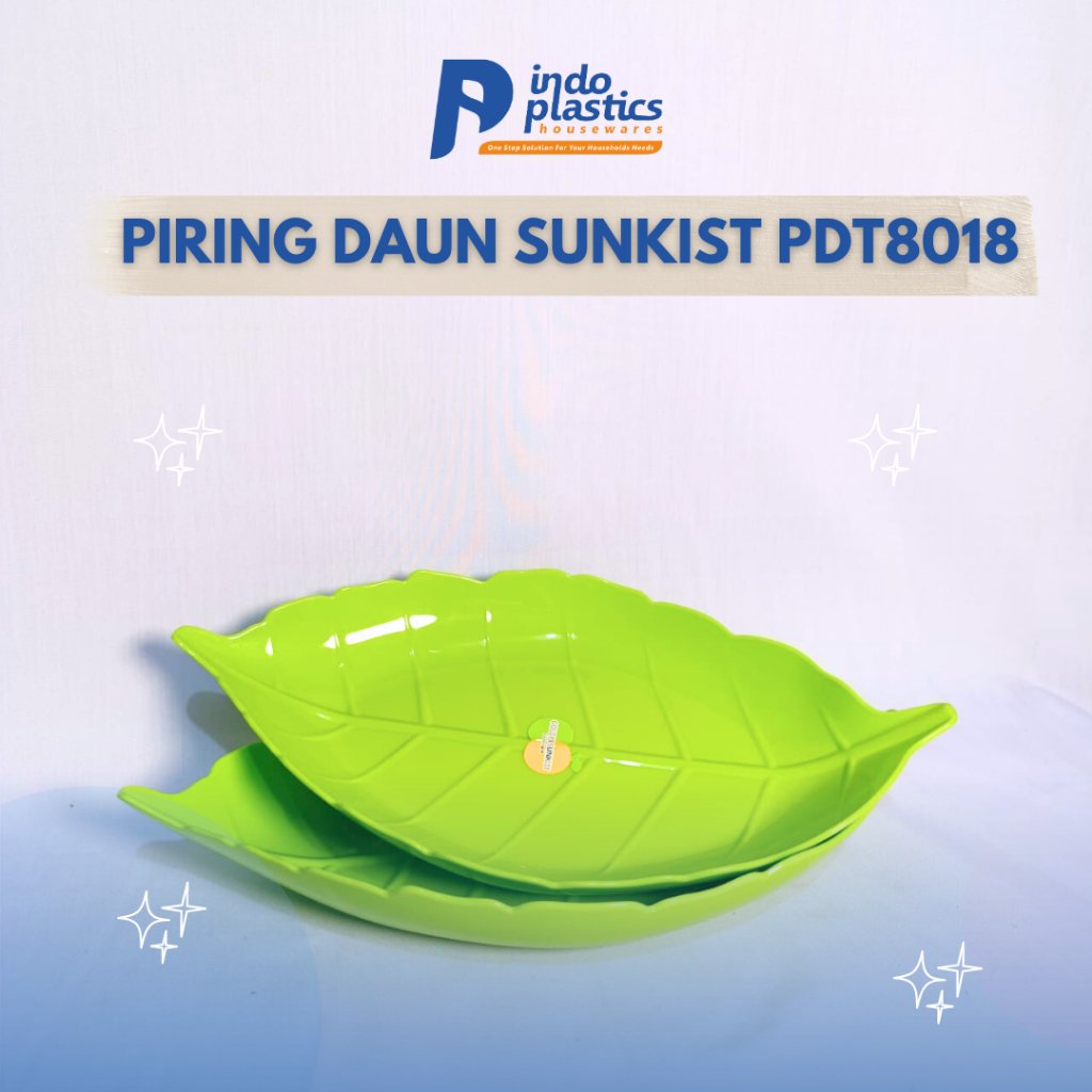 Piring Daun Sunkist PDT8018/Piring Saji Cantik Plastik Bentuk Daun