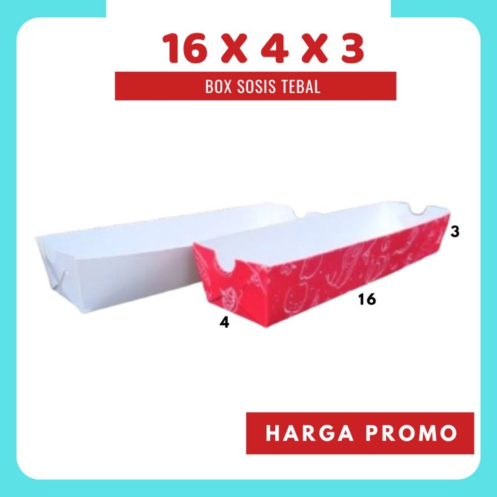 

Box Sosis 16x4x3 Dus Packing Makanan Hotdog Corndog Tokkebi Hottang Ivory Food Grade
