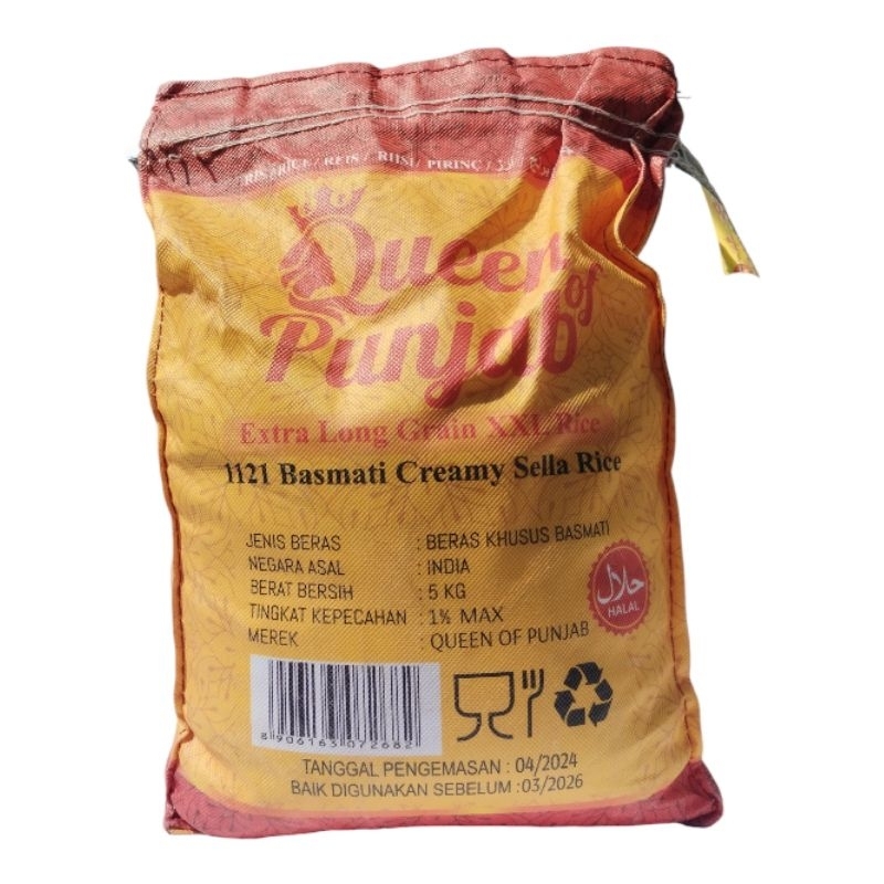 

QUEEN OF PUNJAB BERAS BASMATI 5KG & 1KG BERAS PANJANG