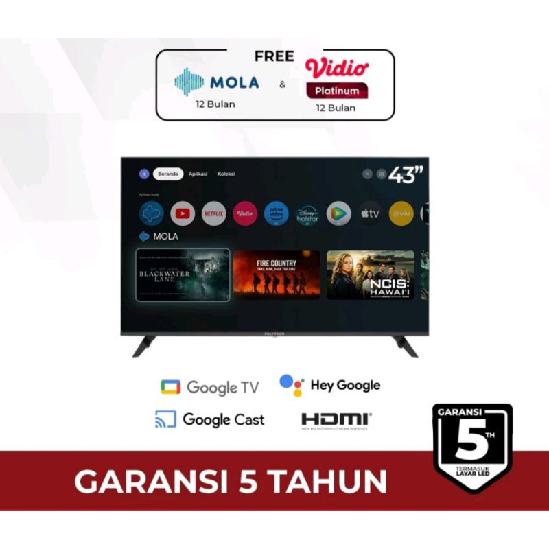 POLYTRON LED TV Cinemax PLD 43RG9059 Google Tv 43 inch
