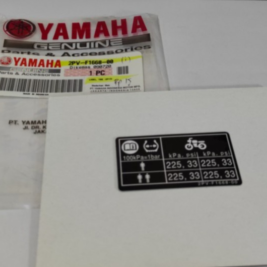Stiker Tekanan Ban, Label Tire Yamaha Jupiter MX King 2PV-F1668-00