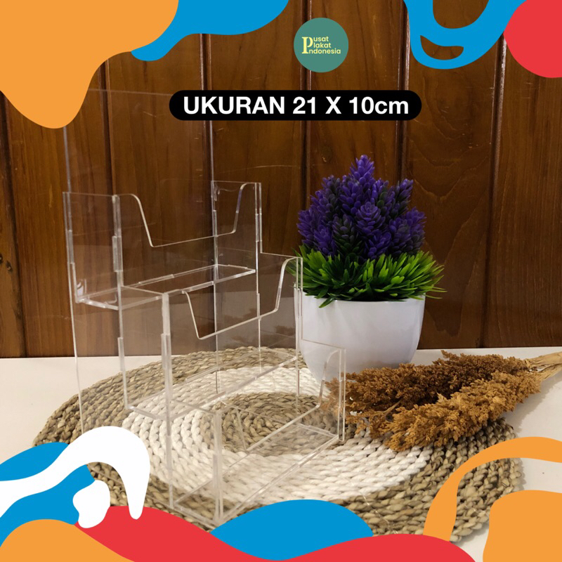 [COD] TEMPAT BROSUR AKRILIK TINGKAT TIGA | RAK BROSUR 3 SUSUN UKURAN A4 LIPAT TIGA | DISPLAY BROSUR 