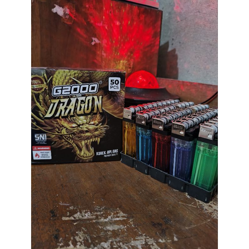 Korek Gas Api G2000 Dragon 1 Pak Isi 50