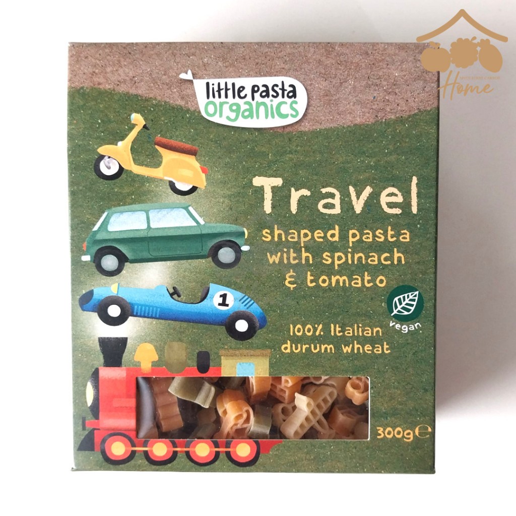 

Little Pasta organics TRAVEL shaped pasta 12 month 300gr with spinach and tomato vegan italian durum wheat 1 year old 1 tahun keatas 300 gr car motor mobil