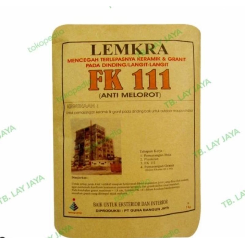 Lemkra FK 111 / Semen Anti Melorot / Semen Perekat Keramik Dinding 5Kg