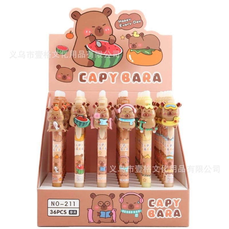 

PULPEN CAPYBARA CETEK BISA DIHAPUS TIMBUL PENA MEKANIK CUTE PEN CLAY CAPIBALA