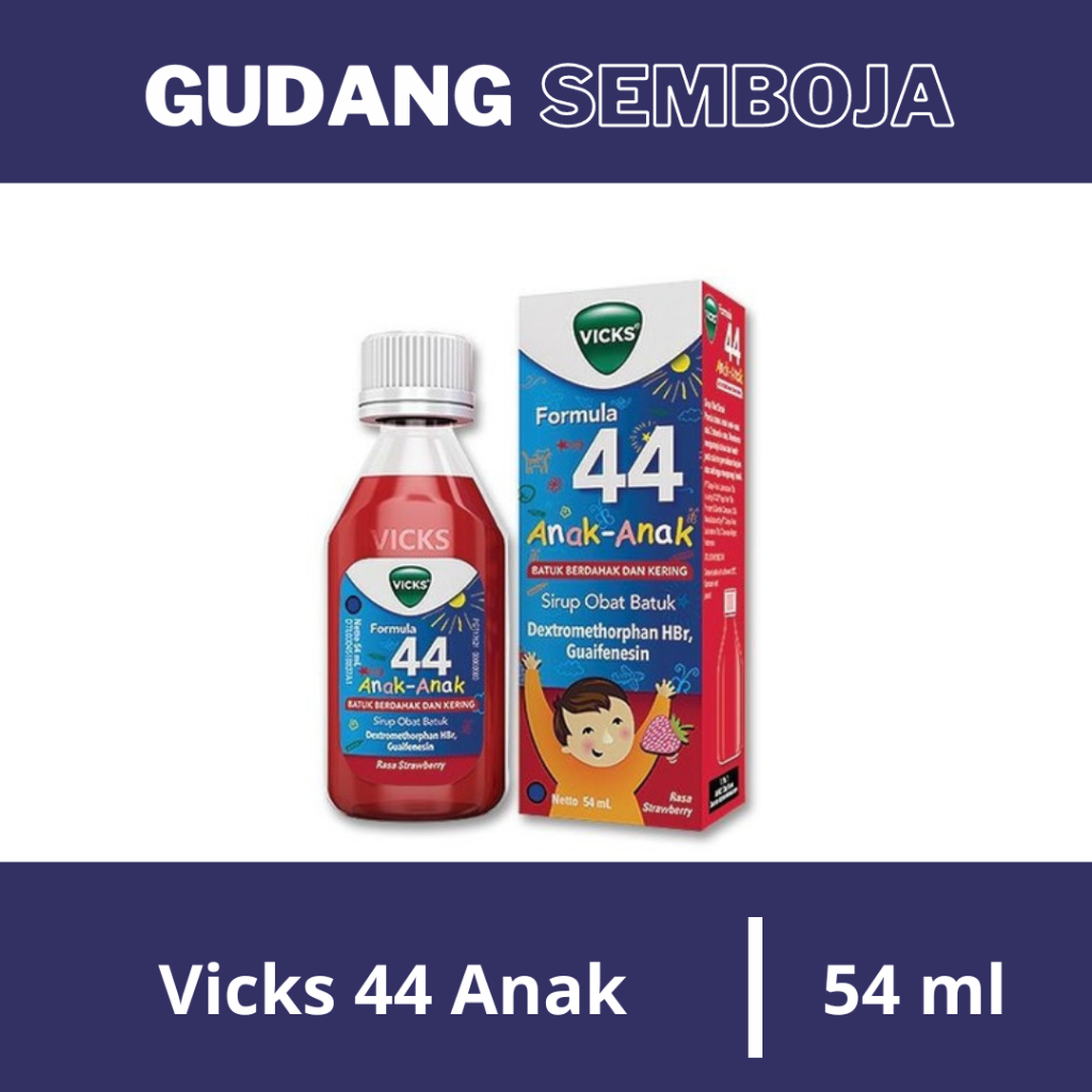 Vicks 44 Anak 54 ml Rasa Strawberry / Obat Batuk Sirup