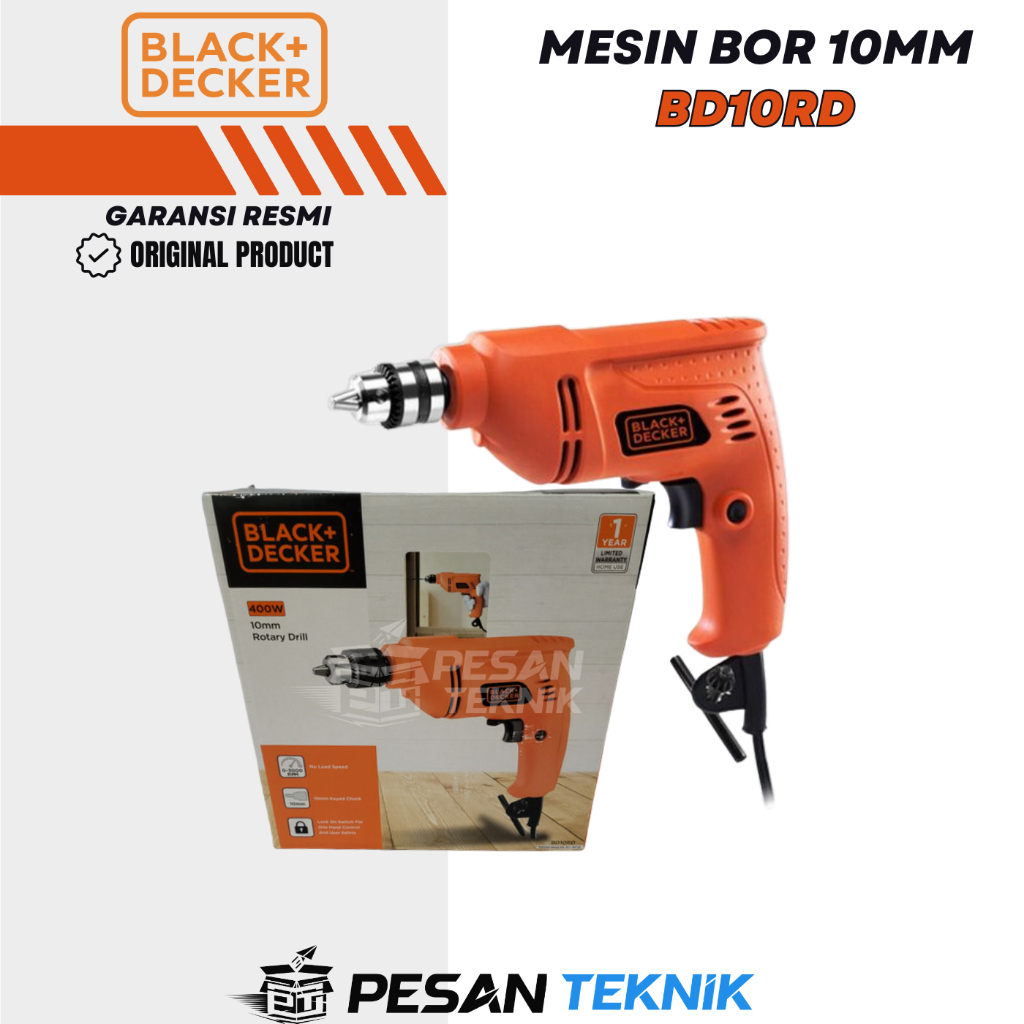 Mesin Bor Tangan 10MM BLACK+DECKER BD10RD