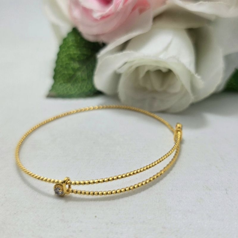 Gelang Lilit 2 Gram Mata Putih Emas Muda