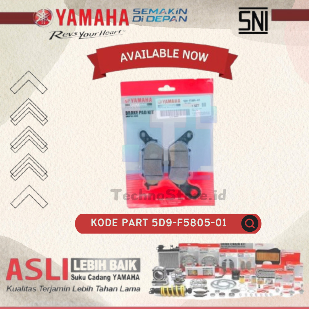 Kampas Rem Depan Vega ZR, FORCE, Jupiter Z1 ORIGINAL YAMAHA 5D9-F5805-01