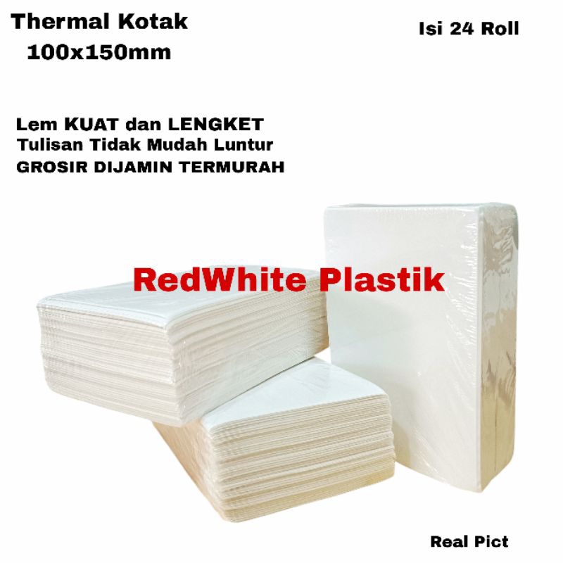 

Label Stiker Thermal Kotak/Lipat Uk 100x150mm Isi 24 Roll Kertas Thermal Termurah