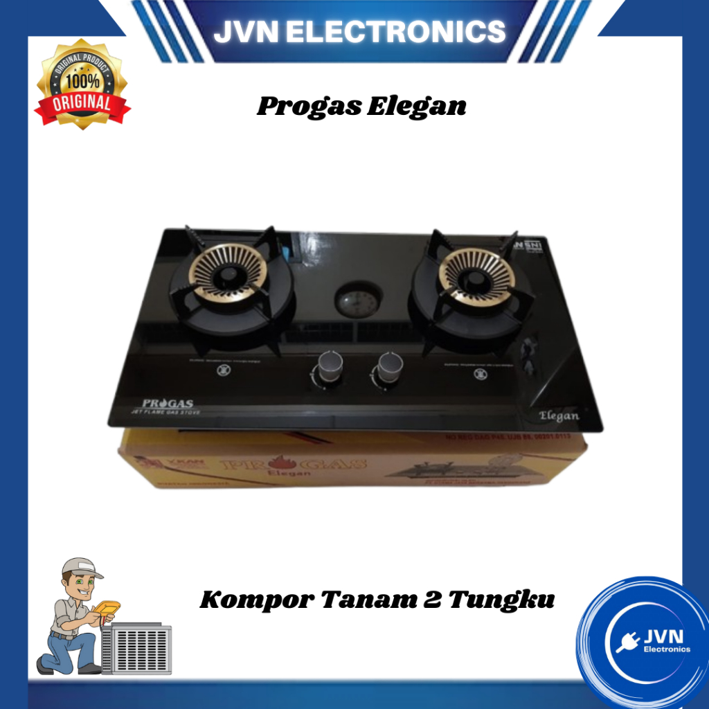 Kompor Tanam Progas 2 Tungku Elegan