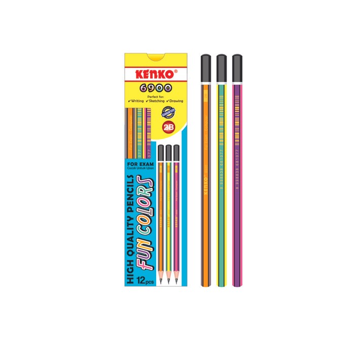 

Pensil 2B 6900 Fun Colors KENKO