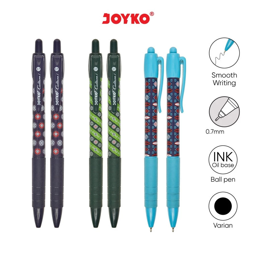 

Bolpoin Pulpen Ball Pen Joyko BP-205 Culture 1 Black 1 Pcs