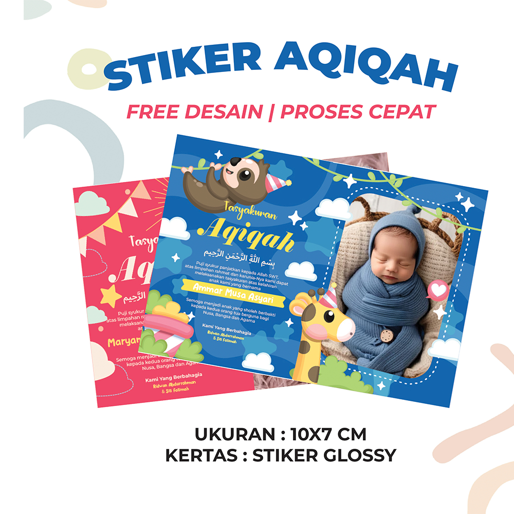 

Stiker Label Murah Aqiqah Tasyakuran Bayi Tendak Sinten Ulang Tahun Kelahiran Anak