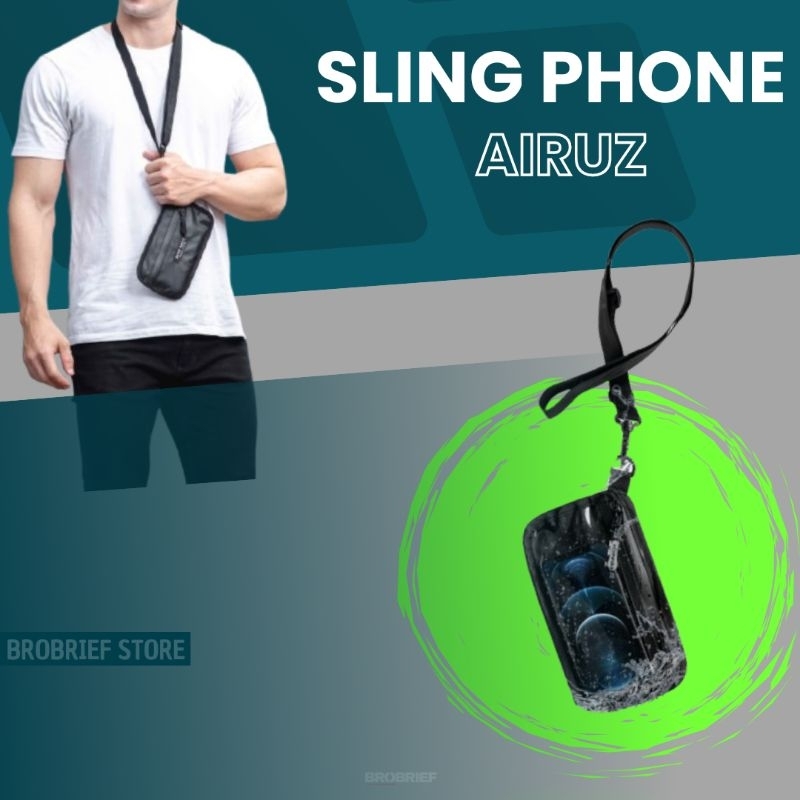 Sling Phone AIRUZ Waterproof Sling Phone Pria Anti Air Pouch Wallet Handphone Pouch Wallet HP Anti A
