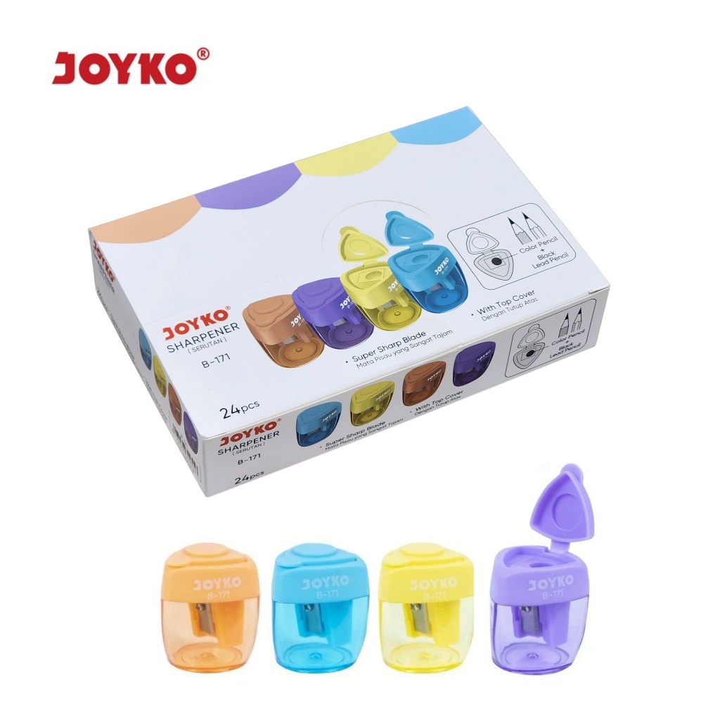 

( 1 BOX / 24 pcs ) Sharpener Rautan Serutan Joyko B-171