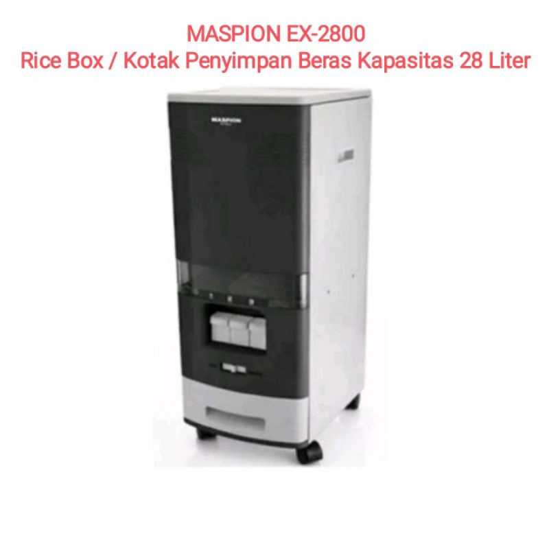 Maspion Rice Box EX 2800 / Penyimpan Beras Maspion EX 2800 Anti Kutu  28 Kg/ Dispenser Beras Maspion