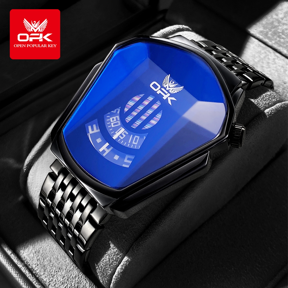 OPK Jam Tangan Pria Original Anti Air Tahan Fashion Terbaru Keren Biru Analog Watch Men