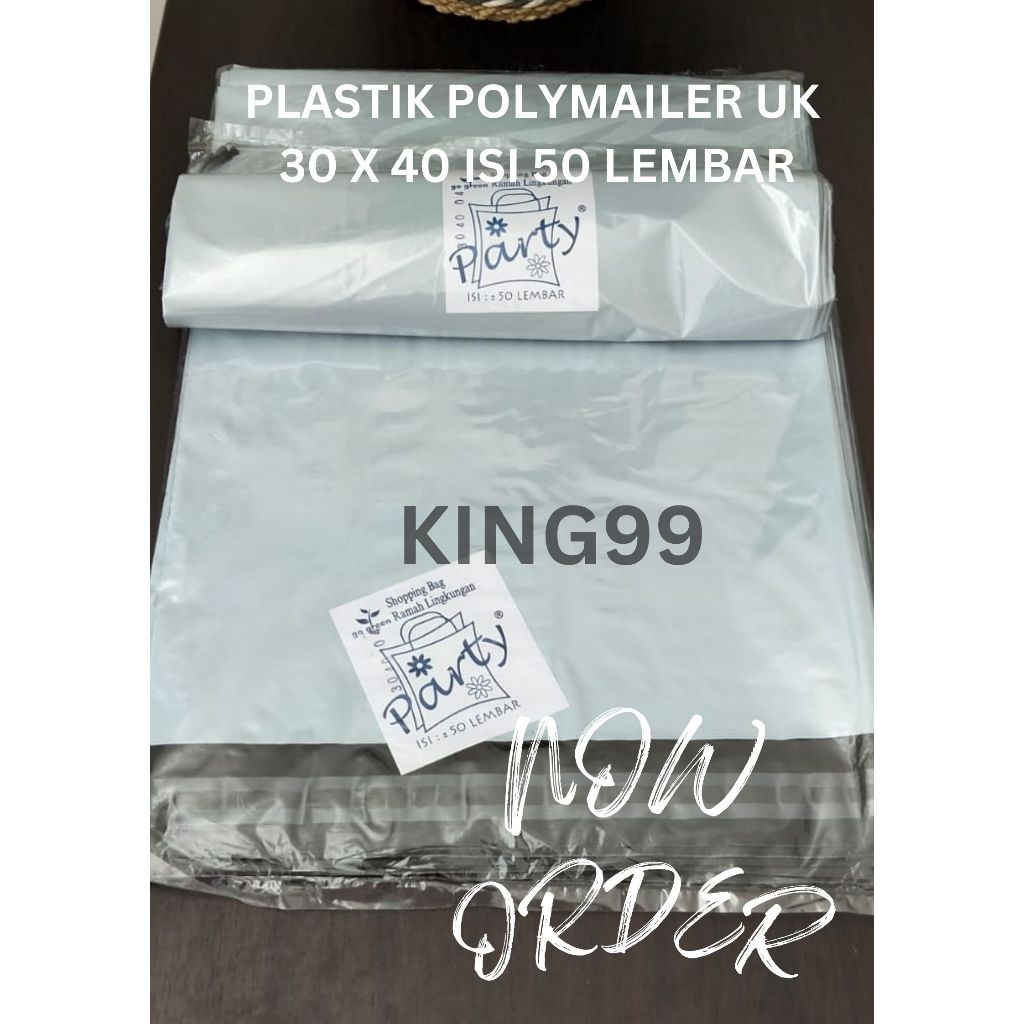 

NEW!!!, PLASTIK POLYMAILER UK 30 X 40 GLOSY ISI 50 PCS
