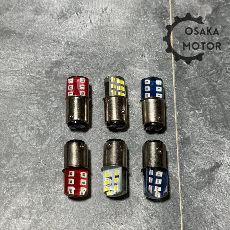 (1 Pcs) Lampu Rem Jelly 12 Titik LED 1157 Senja Kedip Lampu Rem Jelly Strobo 12 Volt Motor dan Mobil