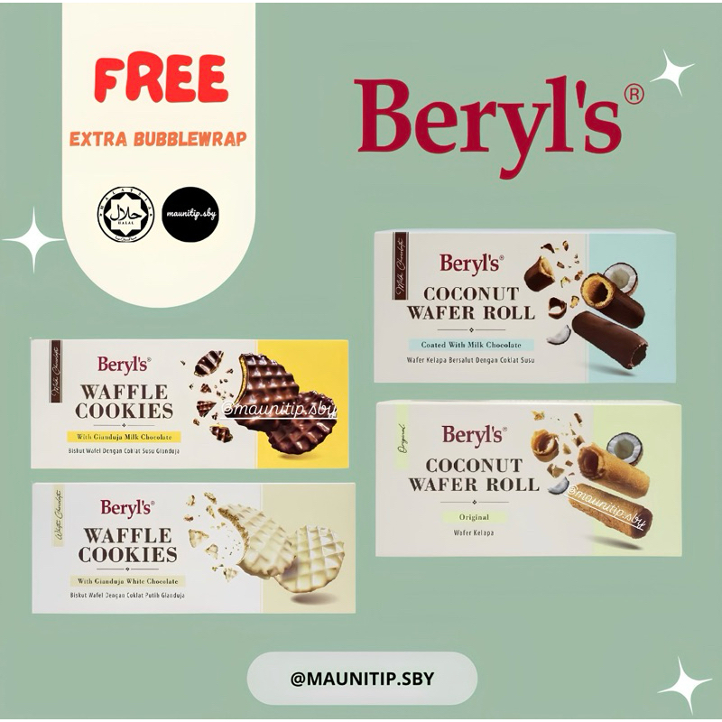 

[READY 20 MARET ] Beryl's Coconut Rolls / Beryl's Waffle Cookies Coated / Beryl’s Cookies Malaysia