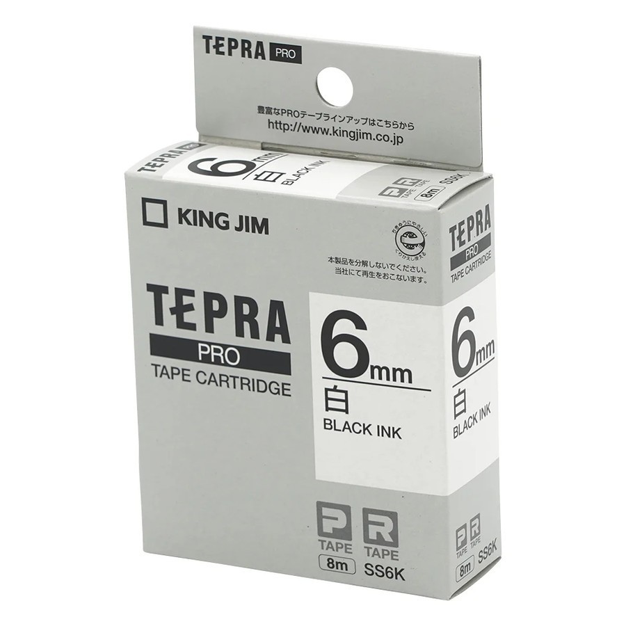 

King Jim SS6K Tepra PRO Label Printer Tape-Cartridge 6mm, White