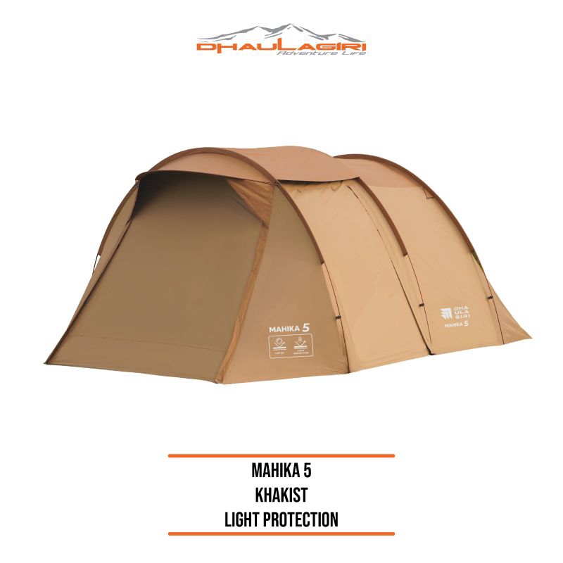 Dhaulagiri New Mahika 5 Khakist Light Protection Tent Tenda Camping kap 5-8 orang Double Layer Origi