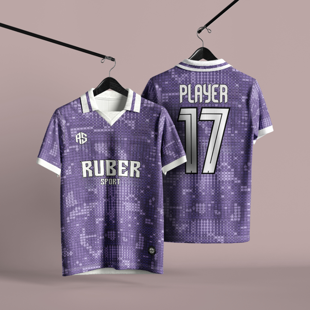 Jersey Futsal / Jersey Bola Custom Full Printing Bisa Satuan Ungu Motif Putih