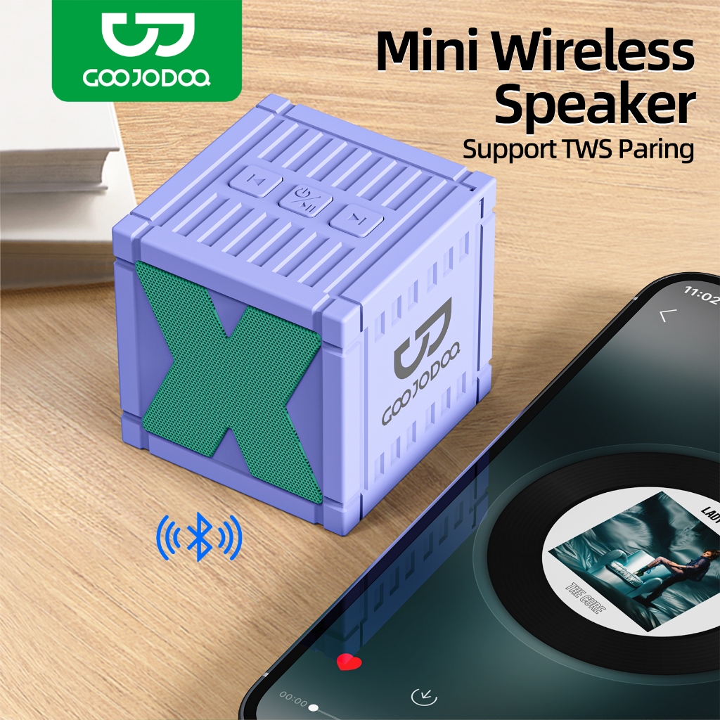 GOOJODOQ Mini Wireless Bluetooth Speaker HiFi Sound Portable Speaker Small Speaker Design