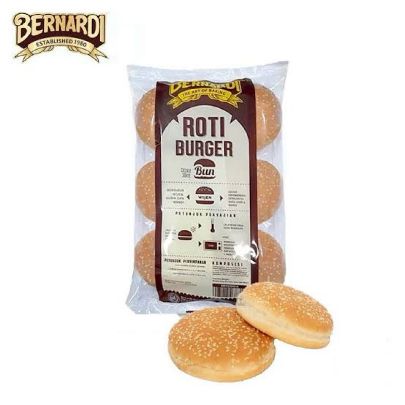 

Bernardi Roti Burger isi 6 / Roti Burger Bun / Roti Burger Wijen / Roti Burger Polos