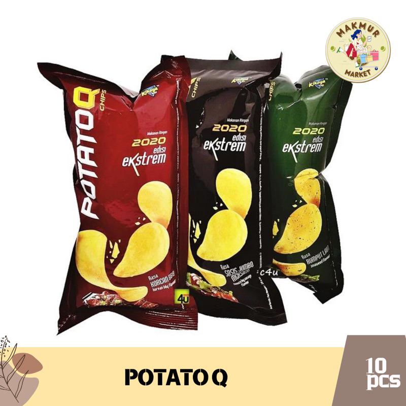 

Potato Q Chips Keripik Kentang 1 Pack Isi 10 pcs @28gr